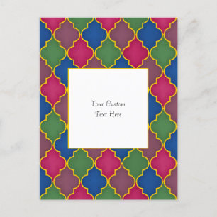 Lilac Marokkanisches Tile Elegante Custom Postkarte