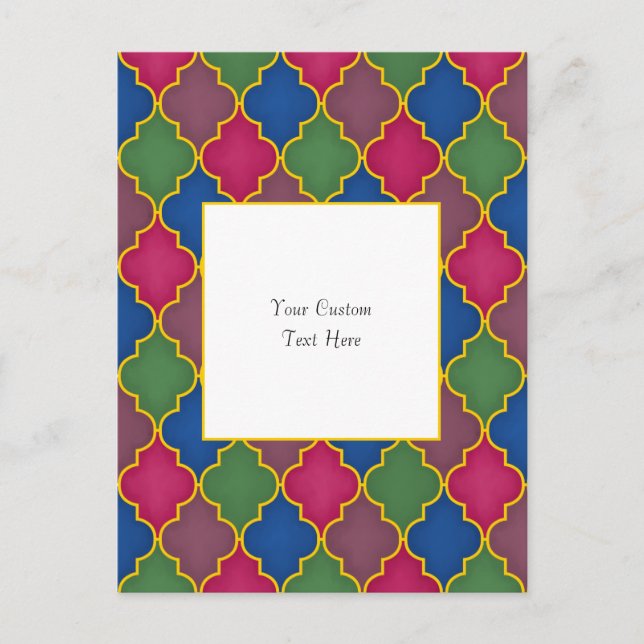 Lilac Marokkanisches Tile Elegante Custom Postkarte (Vorderseite)