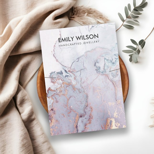 LILAC MAUVE BLUE AGATE MARBLE NECKLACE DISPLAY VISITENKARTE (Von Creator hochgeladen)