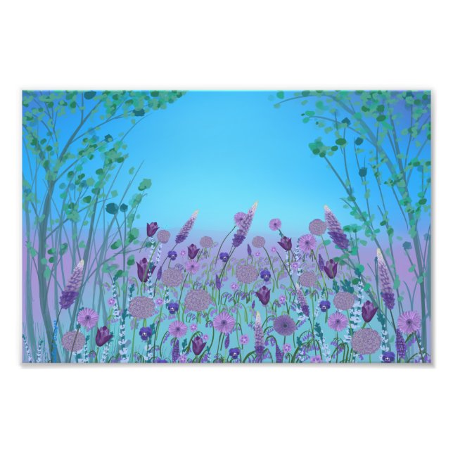 Lilac meadow flower garden wall art poster (Vorne)