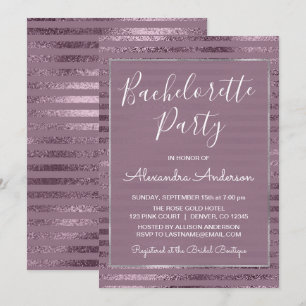 Lilac Metallic Foil Moderner Junggeselinnen-Abschi Einladung