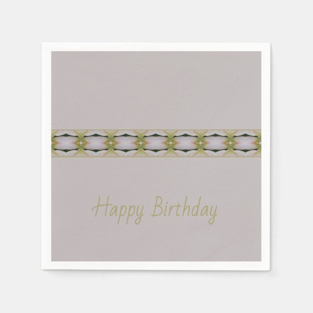 Lilac mit Grün und Taupe Serviette (Vorderseite)