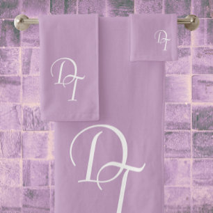 Lilac mit Monogramm Handtuch Badhandtuch Set