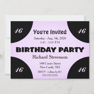 Lilac Modern Birthday Einladung