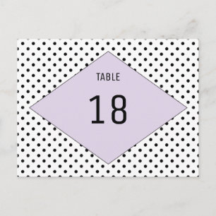 Lilac Modern Polka Dots Tischnummer Postcard