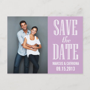 Lilac Modern Typografie Save the Date Postkarte