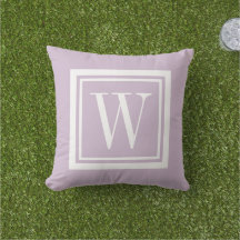 Lilac Monogram Lila und White Classic Square