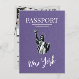 Lilac New York City Passport Save the Date
