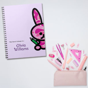 Lilac Niedlich Camouflage Bunny Rabbit Individuell Notizblock