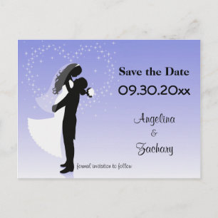 Lilac Ombre Save the Date Wedding Post Card Ankündigungspostkarte