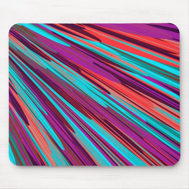 Lilac Orange Aquamarine Abstrakte geometrische Fea Mousepad (Vorne)