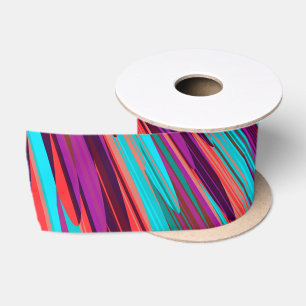 Lilac Orange Aquamarine Abstrakte geometrische Fea Satinband