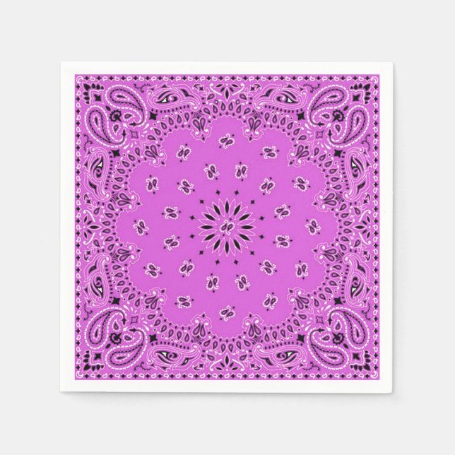 Lilac Orchid Pink Paisley Bandana Scarf GRILLEN Pi Serviette (Vorderseite)