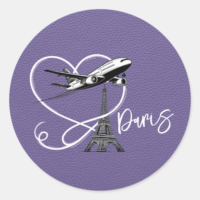 Lilac Paris Passport Runder Aufkleber (Vorderseite)
