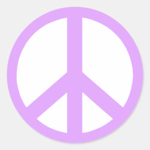 Lilac Peace Sign Stickers