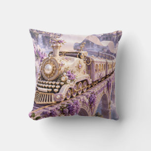 Lilac Pearl Schreibmaschinen-Fantasie-Zug Kissen
