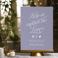 Lilac Personalisiert Wedding Hashtag Sign