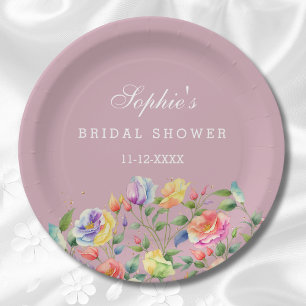 Lilac Pink Bright Rose Brautparty Pappteller