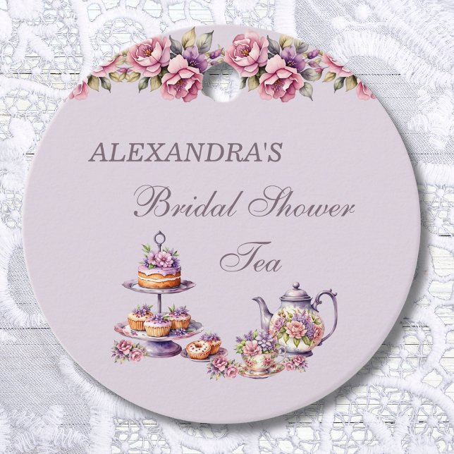 Lilac Pink Floral Tee Brautparty Vielen Dank Geschenkanhänger (Von Creator hochgeladen)