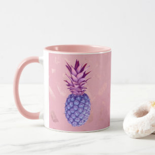 Lilac Pink Glitzer Ananas Tasse