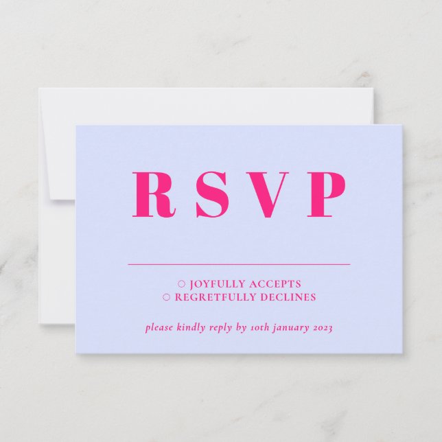 Lilac Pink RSVP Wedding Response Karte (Vorderseite)