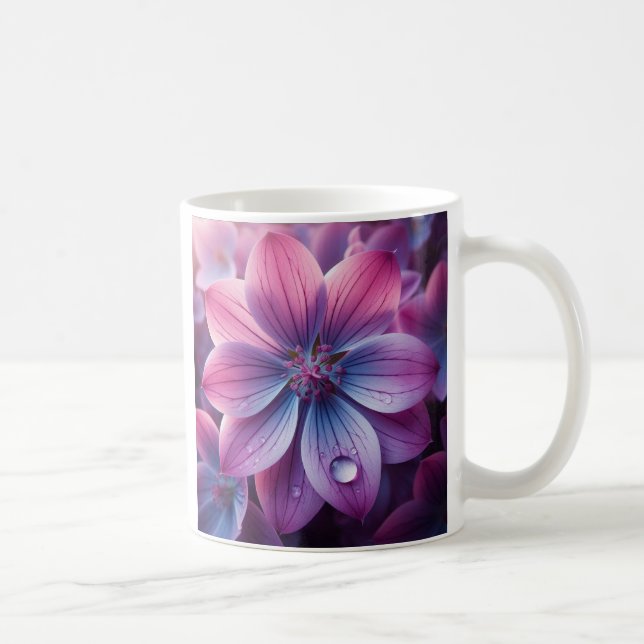 Lilac Pink und Lila FrühlingsBlume Kaffeetasse (Rechts)