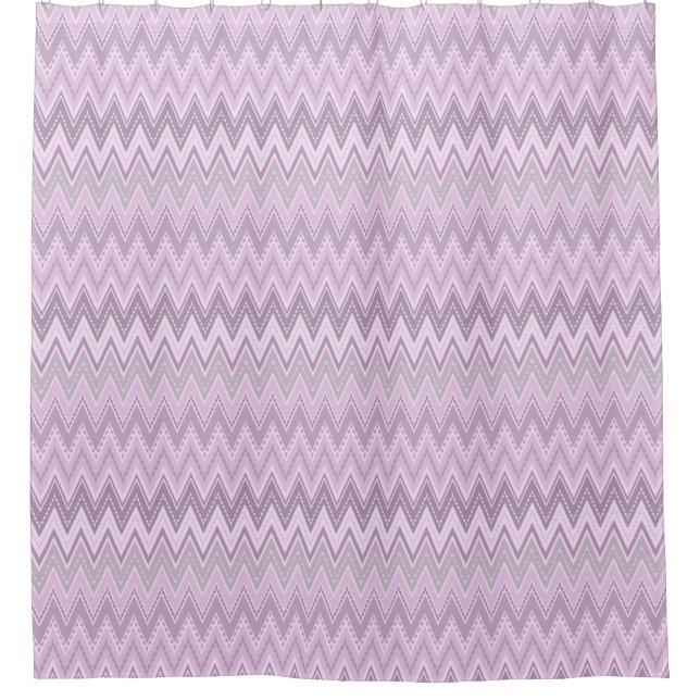 Lilac, pink, zigzack duschvorhang (Vorderseite)