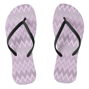 Lilac, pink, zigzack flip flops