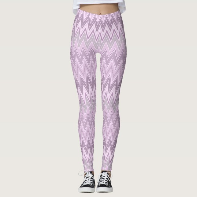 Lilac, pink, zigzack leggings (Vorderseite)