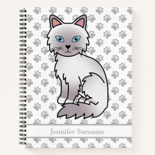 Lilac Point Birma / Ragdoll Katze & Benutzerdefini Notizbuch