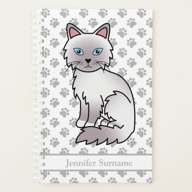 Lilac Point Birman / Ragdoll Cat And Paws & Text Planer (Vorderseite)