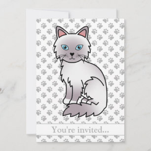 Lilac Point Birman/Ragdoll Katzengeburtstagsfeier Einladung