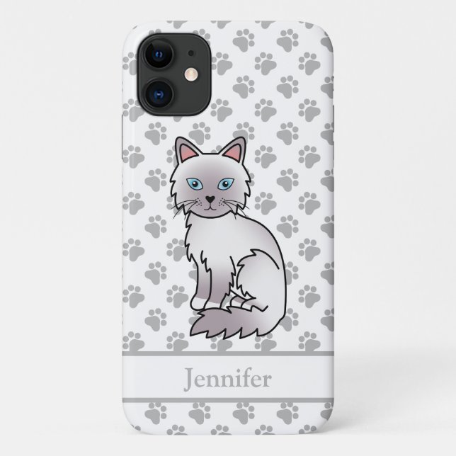 Lilac Point Birman / Ragdoll Niedlich Cat & Name Case-Mate iPhone Hülle (Rückseite)