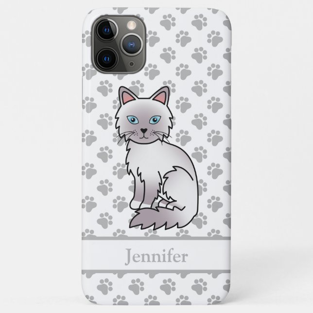 Lilac Point Birman / Ragdoll Niedlich Cat & Name Case-Mate iPhone Hülle (Rückseite)
