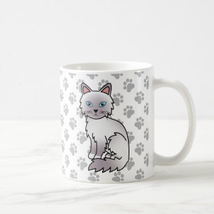 Lilac Point Birman / Ragdoll Süße Katze & Pfoten Kaffeetasse