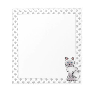 Lilac Point Birman / Ragdoll Süße Katze & Pfoten Notizblock