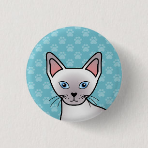 Lilac Point Siamese Rasse Cartoon Zeichnend Button