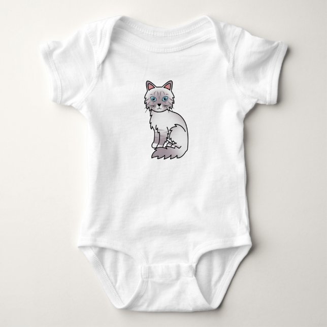 Lilac Point Tabby Birman / Ragdoll Cat Baby Strampler (Vorderseite)