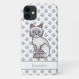 Lilac Point Tabby Birman / Ragdoll Cat & Name Case-Mate iPhone Hülle