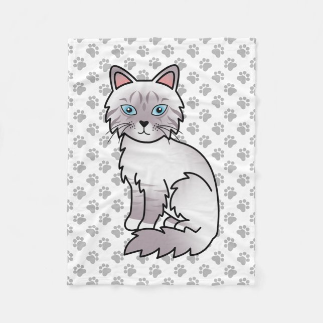 Lilac Point Tabby Birman / Ragdoll Niedlich Cat &  Fleecedecke (Vorderseite)
