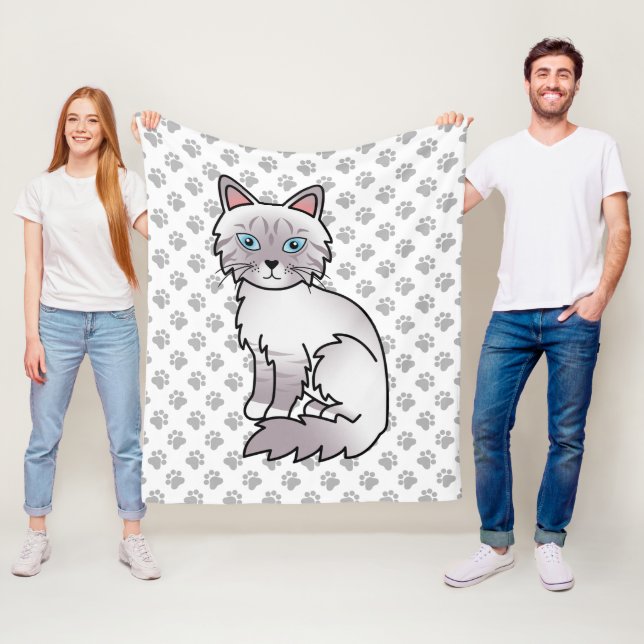Lilac Point Tabby Birman / Ragdoll Niedlich Cat &  Fleecedecke (Beispiel)