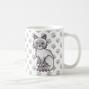 Lilac Point Tabby Birman / Ragdoll Niedlich Cat &  Kaffeetasse