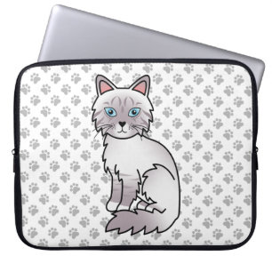Lilac Point Tabby Birman / Ragdoll Niedlich Cat & Laptopschutzhülle