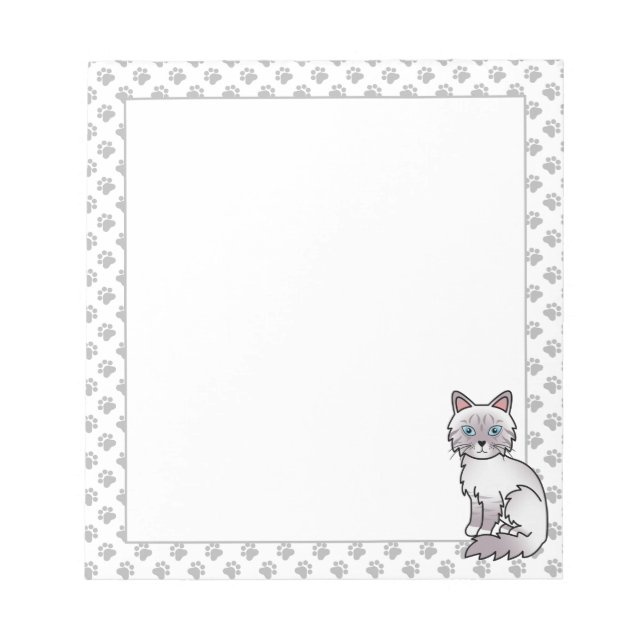 Lilac Point Tabby Birman / Ragdoll Niedlich Cat &  Notizblock (Vorderseite)