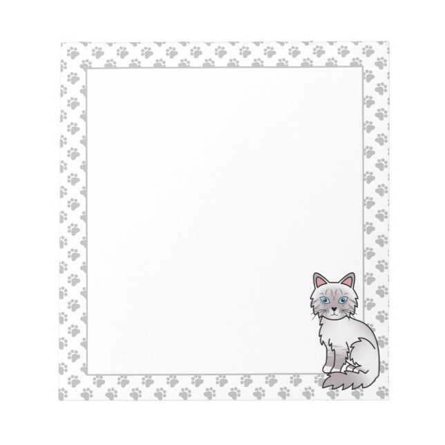 Lilac Point Tabby Birman / Ragdoll Niedlich Cat &  Notizblock (Vorderseite)