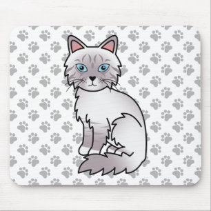 Lilac Point Tabby Birman / Ragdoll Süße Katze & Pf Mousepad
