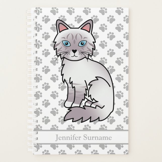 Lilac Point Tabby Birman/Ragdoll und Paws & Text Planer (Vorderseite)