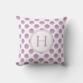 Lilac Polka Dots Custom Monogram Kissen