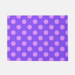 Lilac polka dots on periwinkle fußmatte
