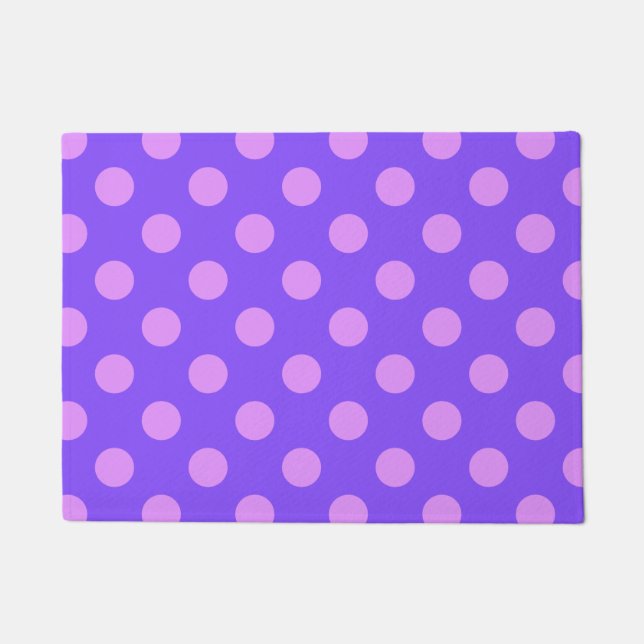 Lilac polka dots on periwinkle fußmatte (Vorderseite)